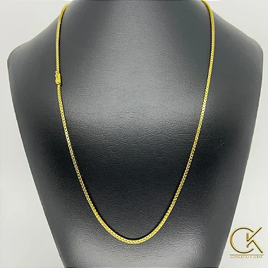 Corrente Veneziana 2mm - Fecho Gaveta - 60 ou 70cm - Banhada a Ouro 18k; conceitokjoias.com.br